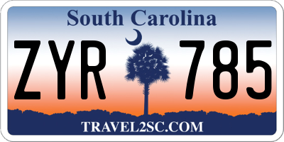 SC license plate ZYR785