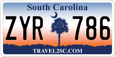 SC license plate ZYR786