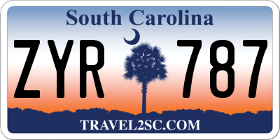 SC license plate ZYR787