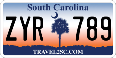 SC license plate ZYR789