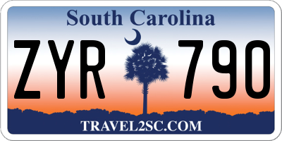 SC license plate ZYR790