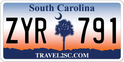 SC license plate ZYR791