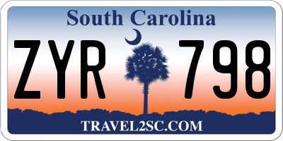 SC license plate ZYR798