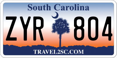 SC license plate ZYR804
