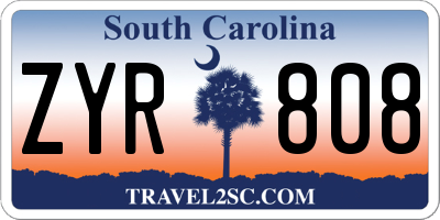 SC license plate ZYR808