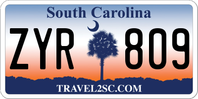 SC license plate ZYR809