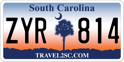 SC license plate ZYR814