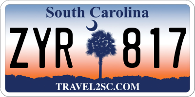 SC license plate ZYR817
