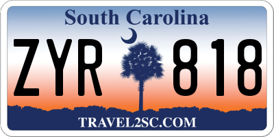 SC license plate ZYR818