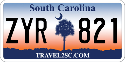 SC license plate ZYR821
