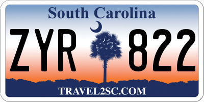 SC license plate ZYR822