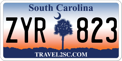 SC license plate ZYR823