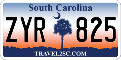 SC license plate ZYR825