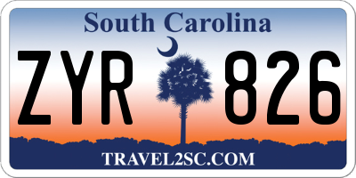SC license plate ZYR826