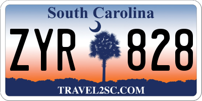 SC license plate ZYR828