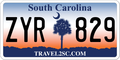 SC license plate ZYR829