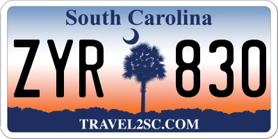 SC license plate ZYR830