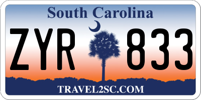 SC license plate ZYR833