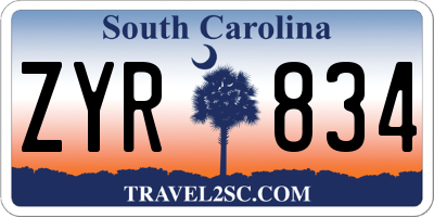 SC license plate ZYR834