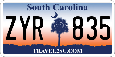 SC license plate ZYR835