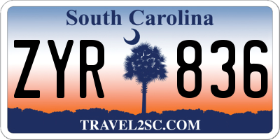 SC license plate ZYR836