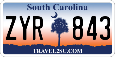 SC license plate ZYR843