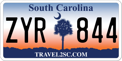 SC license plate ZYR844