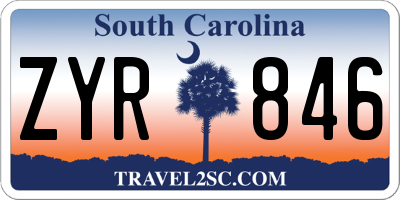SC license plate ZYR846