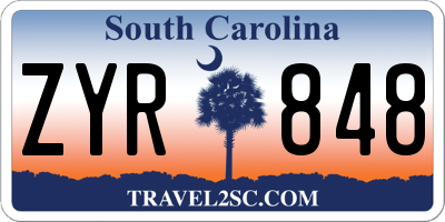 SC license plate ZYR848