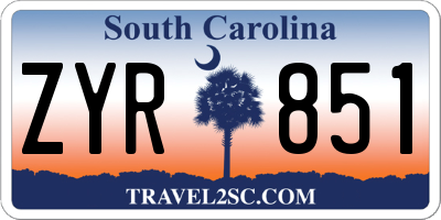 SC license plate ZYR851