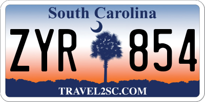 SC license plate ZYR854