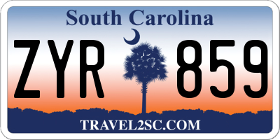SC license plate ZYR859