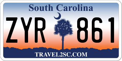 SC license plate ZYR861