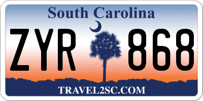 SC license plate ZYR868