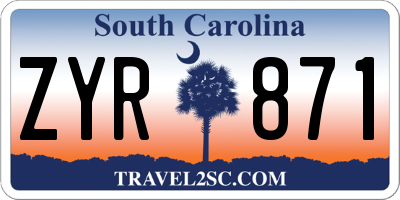 SC license plate ZYR871