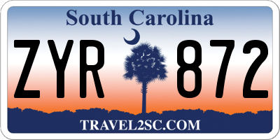 SC license plate ZYR872