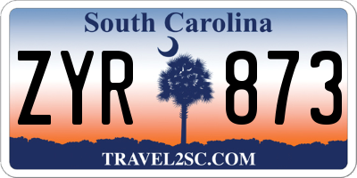 SC license plate ZYR873