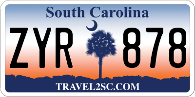 SC license plate ZYR878