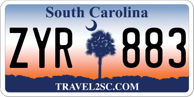 SC license plate ZYR883