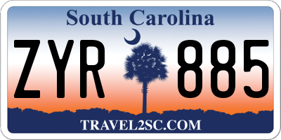 SC license plate ZYR885