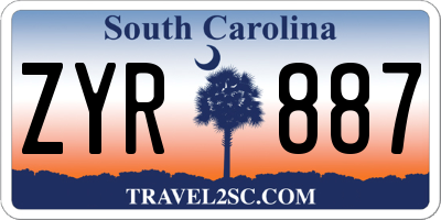 SC license plate ZYR887