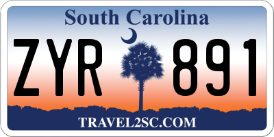 SC license plate ZYR891
