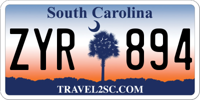 SC license plate ZYR894