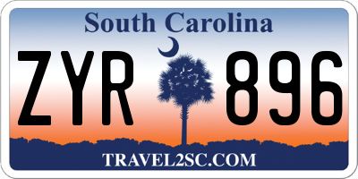 SC license plate ZYR896