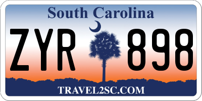SC license plate ZYR898