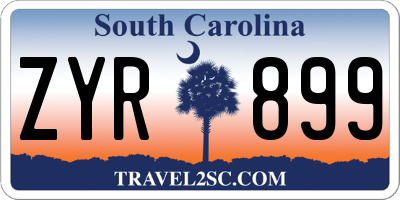 SC license plate ZYR899