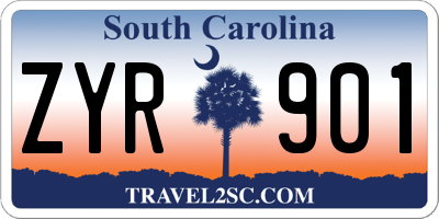 SC license plate ZYR901