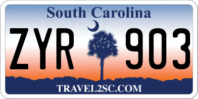 SC license plate ZYR903