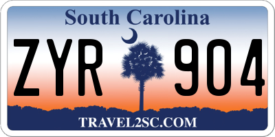 SC license plate ZYR904