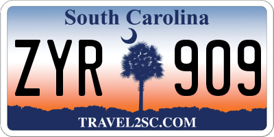 SC license plate ZYR909